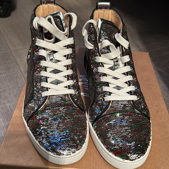 Authentic Luxury sneakers sequins classic. Red bottoms - Picture 6 of 12